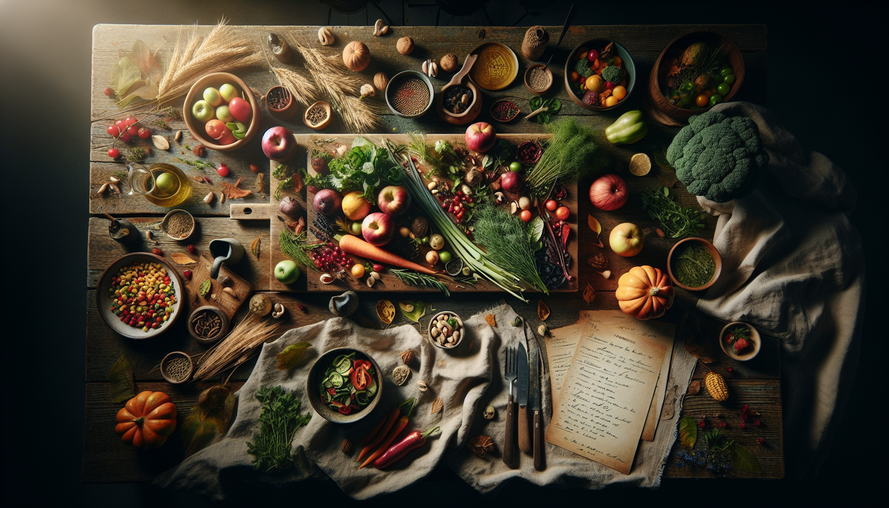 A festive holiday table set with seasonal dishes featuring root vegetables, cranberries, and winter squash