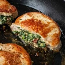 Spinach Stuffed Pork Chops